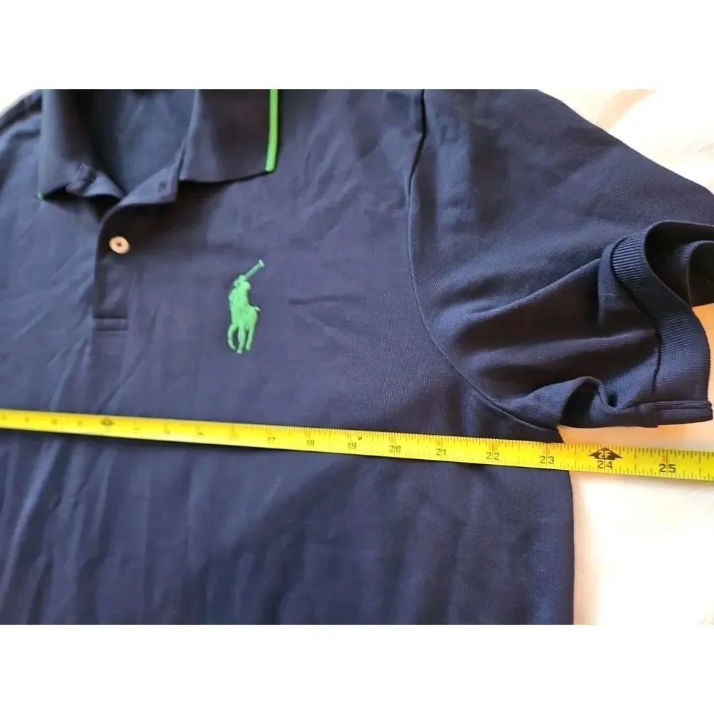 Ralph Lauren POLO GOLF Shirt Big Pony‎ SPELLOUT STAND-UP COLLAR Pro-Fit XL